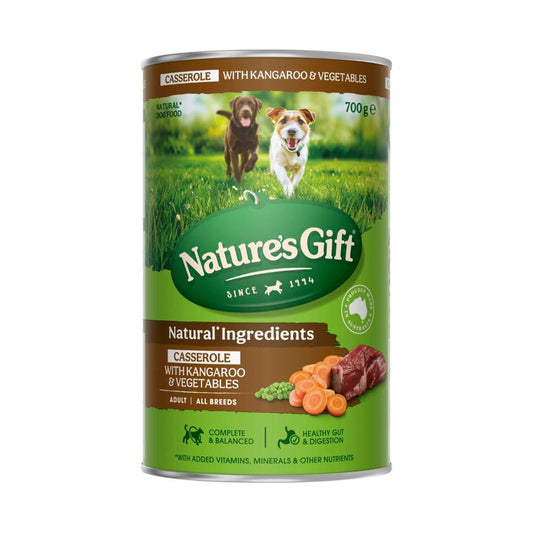 Nature's Gift Adult All Breeds Wet Dog Food Casserole Gravy Kangaroo & Vegetables - 700g