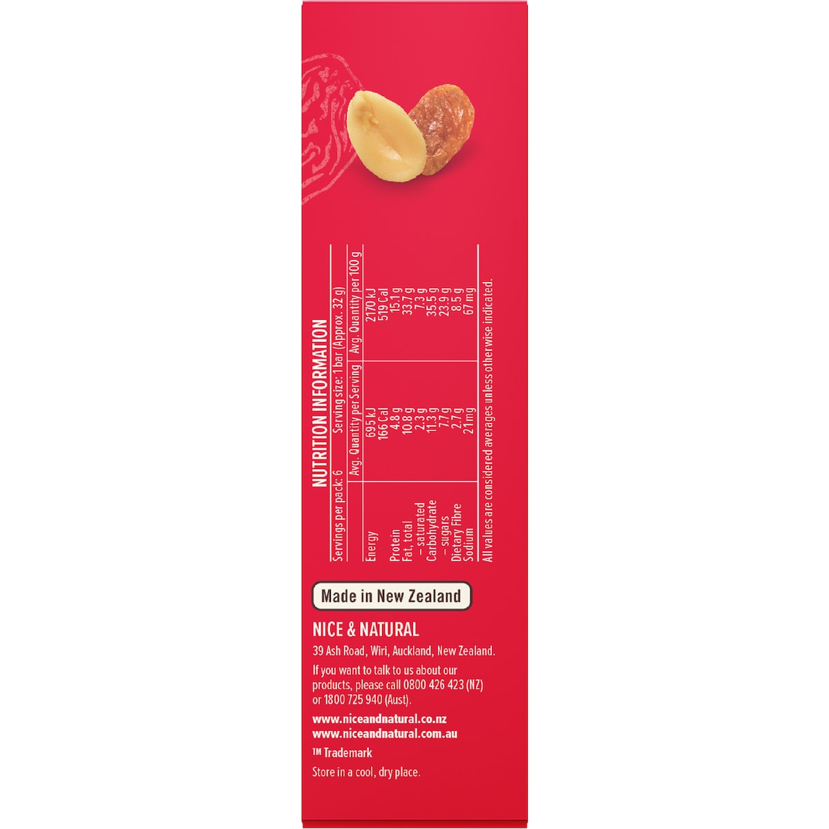 Nice & Natural Roasted Nut Bars Trail Mix 6 Pack