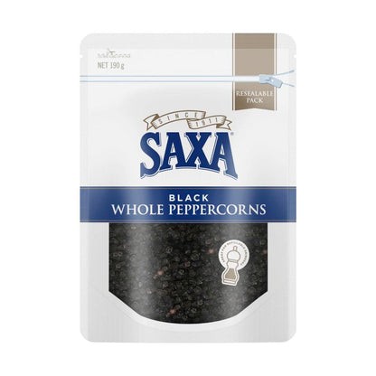 Saxa Pepper Black Whole Peppercorns Refill - 190g