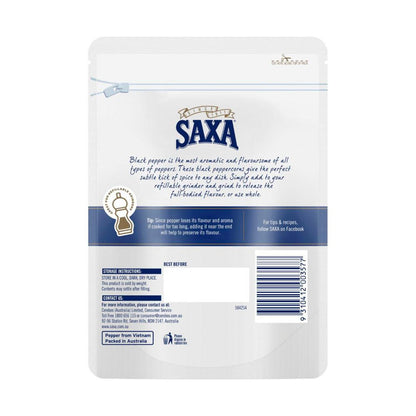 Saxa Pepper Black Whole Peppercorns Refill - 190g