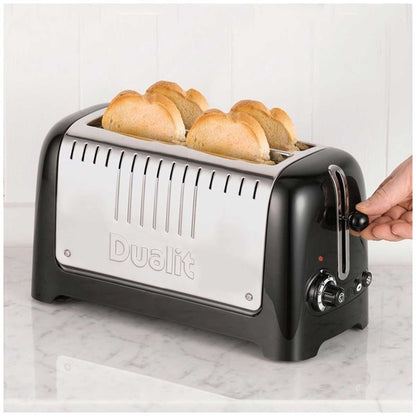 Dualit Long Slot Lite Toaster DU46030 Black Stainless Steel 260mm