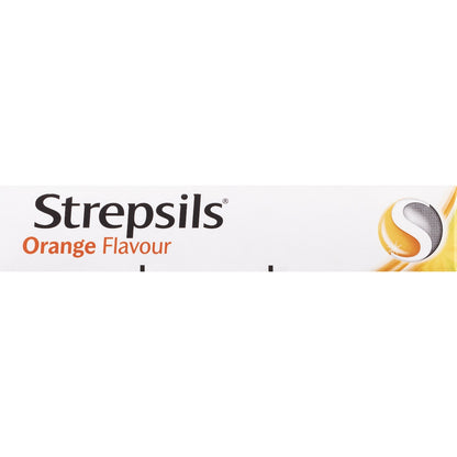 Strepsils Double Antibacterial Soothing Sore Throat Lozenges Orange 16 Pack