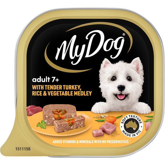 My Dog Adult 7+ Turkey & Rice With Vegetables Wet Food Tray 100g