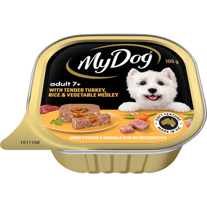 My Dog Adult 7+ Turkey & Rice With Vegetables Wet Food Tray 100g
