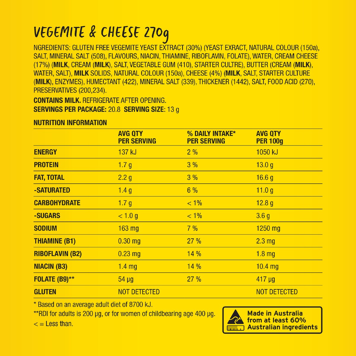 Vegemite Cheesy Bite Spread 270g