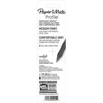 Paper Mate Profile 1.0mm Ballpoint Pens Black 2 Pack
