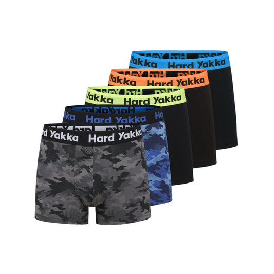 Hard Yakka Cotton Trunks - 5 Pack - 2XL - Black Camo