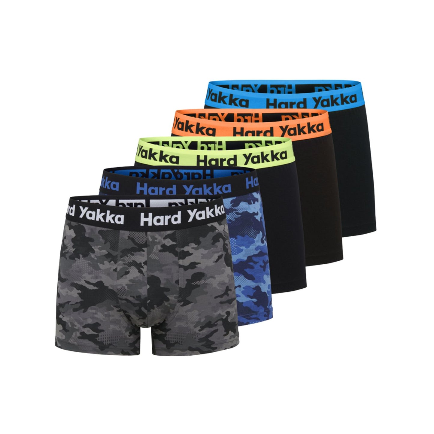 Hard Yakka Black Camo Cotton Trunks - 5 Pack - Size XL