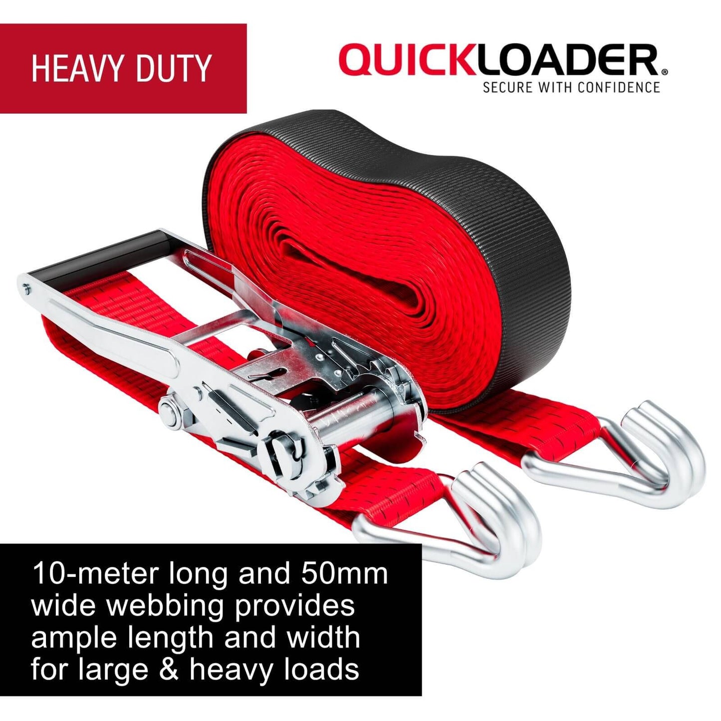 Quickloader Ratchet Strap Tie Down - 10m - 2500kg