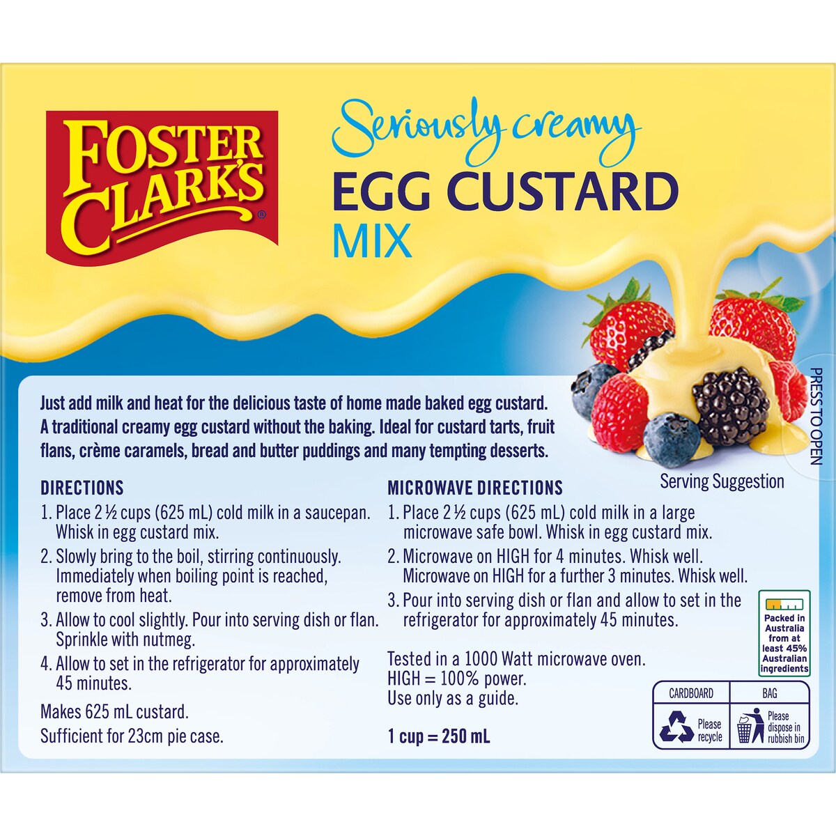 Foster Clark's Seriously Creamy Egg Custard Powder Mix 75g