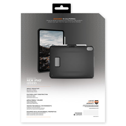 UAG Scout Rugged Case for iPad 10th Gen Black Kickstand Strap 12339HB14040