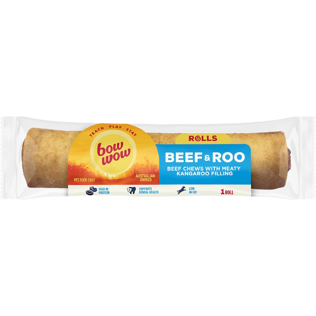 Bow Wow Beef Roo Roll Dog Treat Each
