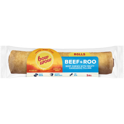 Bow Wow Beef Roo Roll Dog Treat Each