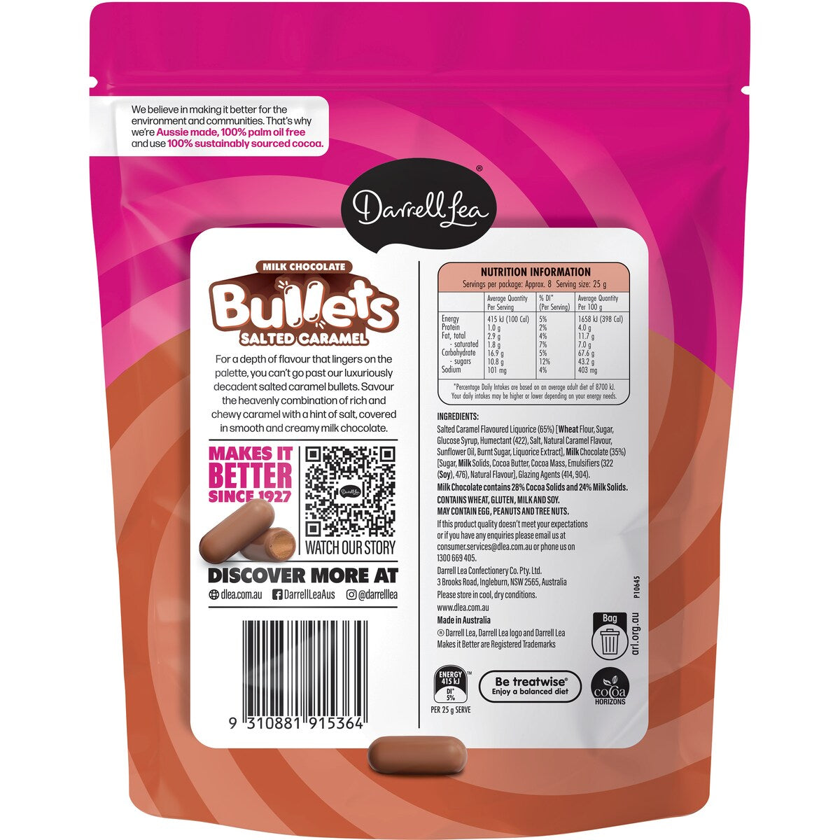 Darrell Lea Salted Caramel Bullets 200g