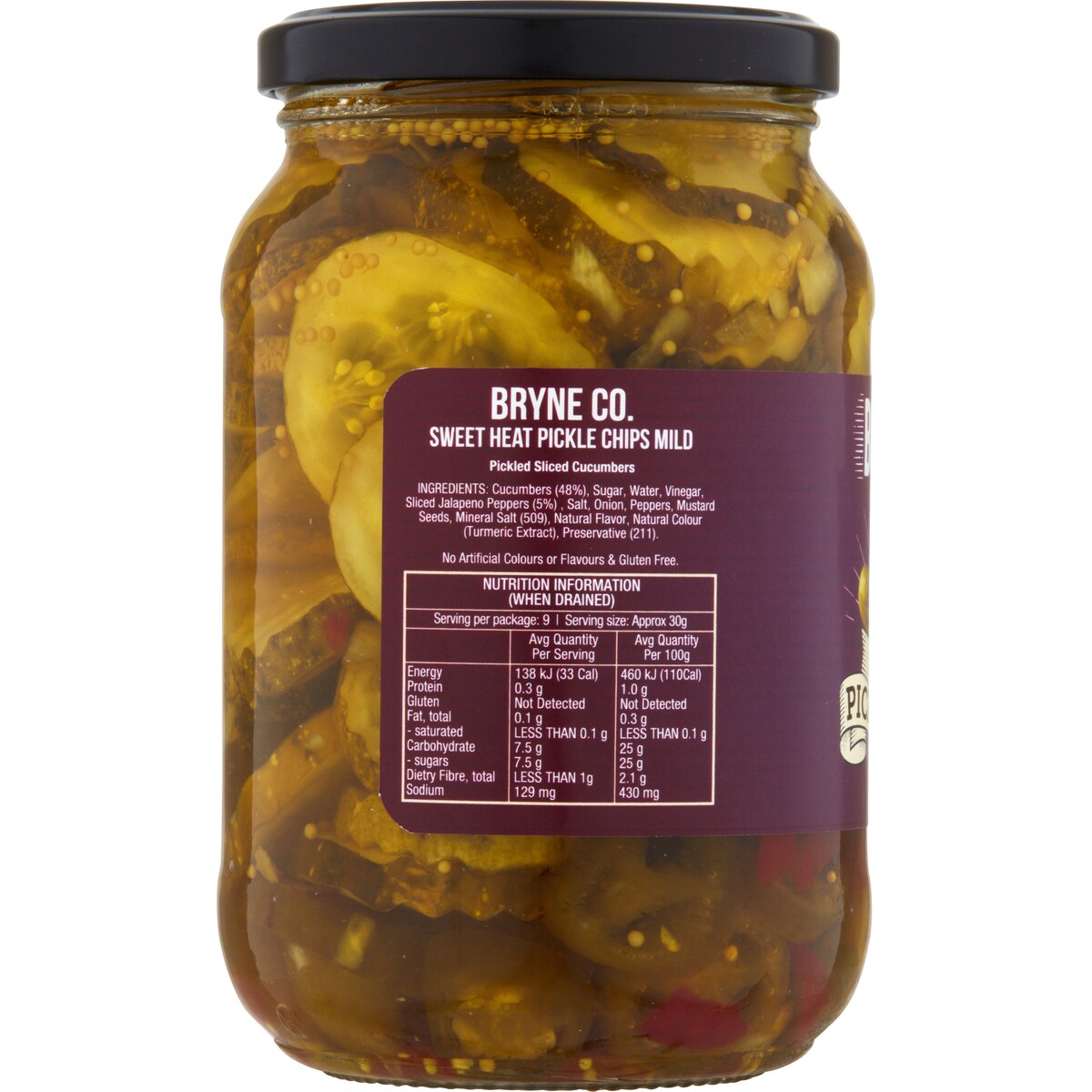 Bryne Co Sweet Heat Pickle Chips Mild 500g