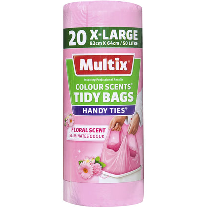 Multix Kitchen Tidy Bags 50l X-large Colour Scents 20 Pack