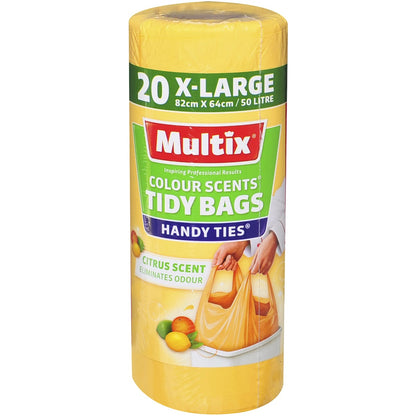 Multix Kitchen Tidy Bags 50l X-large Colour Scents 20 Pack