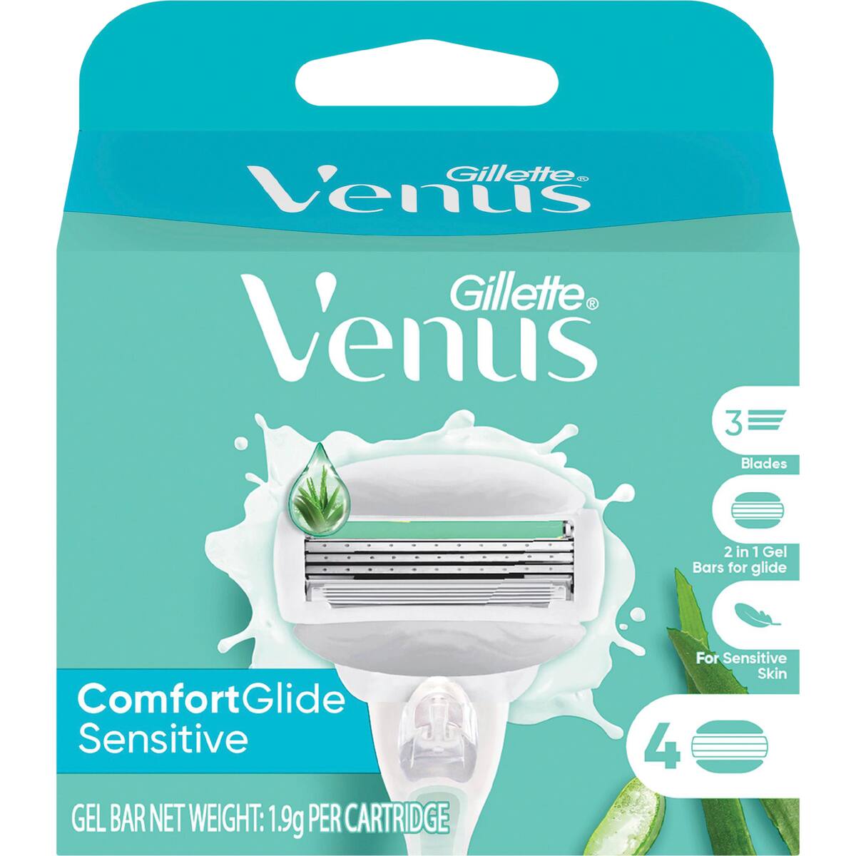 Gillette Venus Comfortglide Sensitive Razor Blades 4 Pack