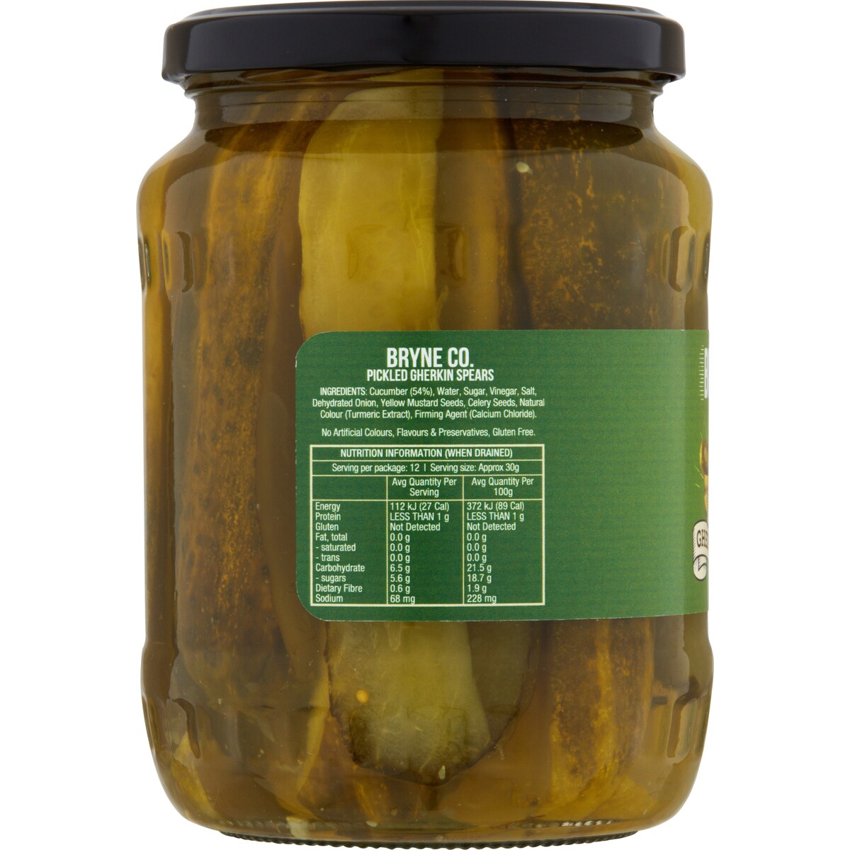 Bryne Co Pickled Gherkin Spears 680g