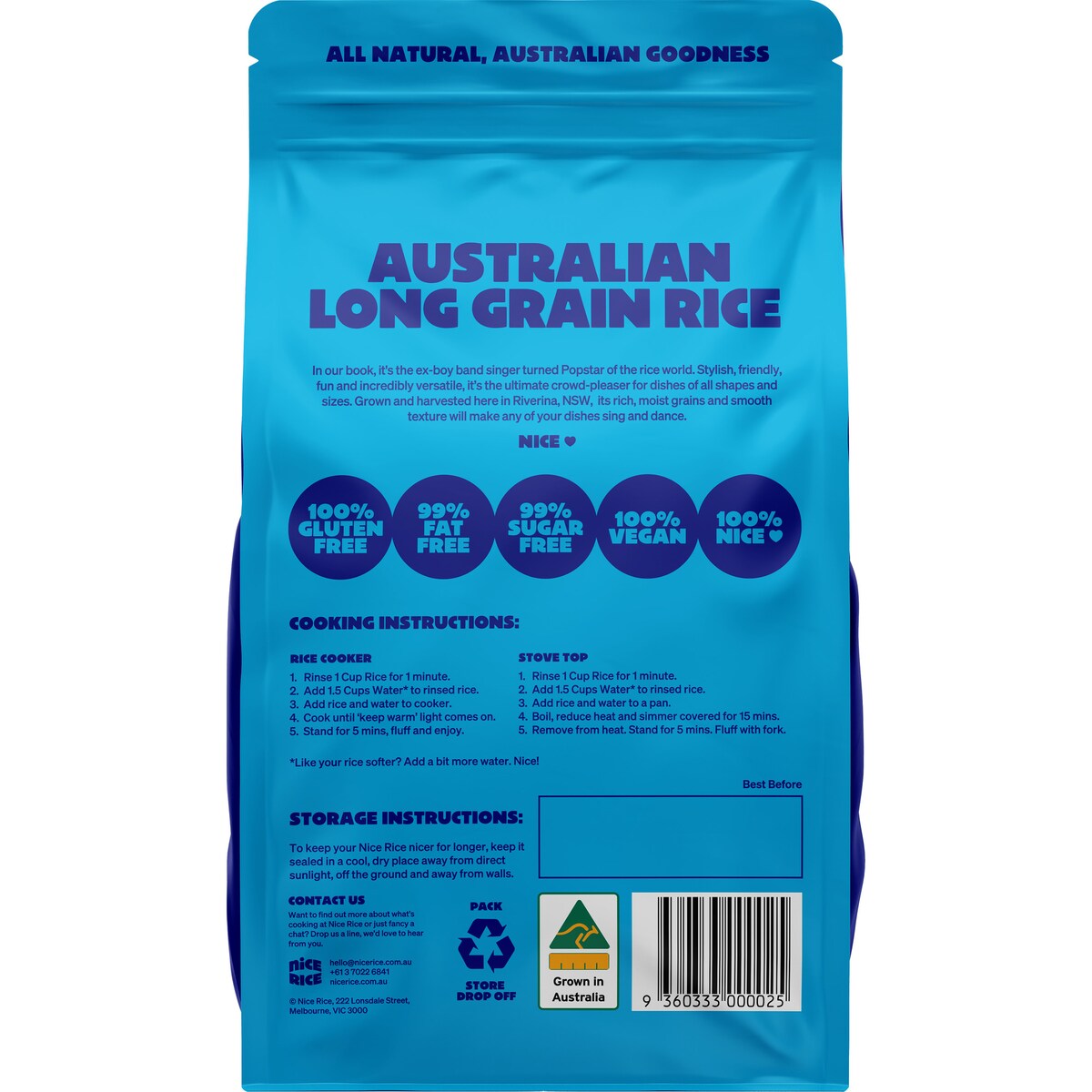 Nice Rice Australian Long Grain Rice 1kg