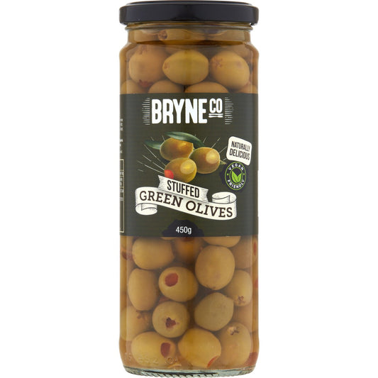 Bryne Co Stuffed Green Olives 450g
