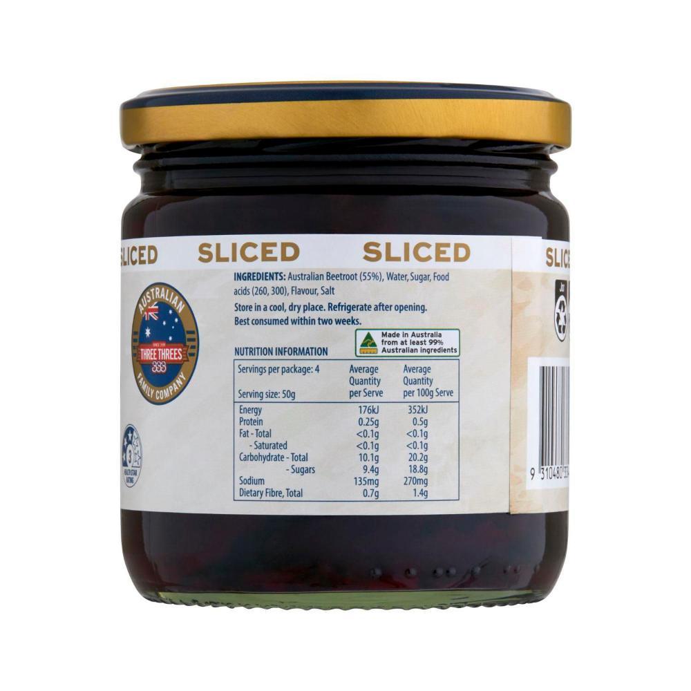 Three Threes Sliced Beetroot - 415g