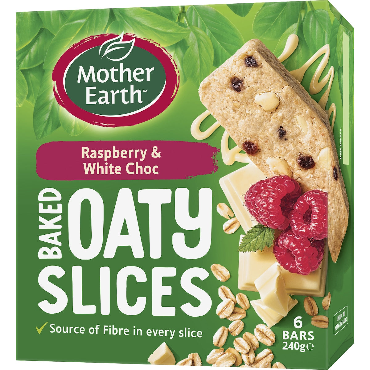 Mother Earth Golden Baked Oaty Slice Raspberry Chocolate 40g X 6 Pack