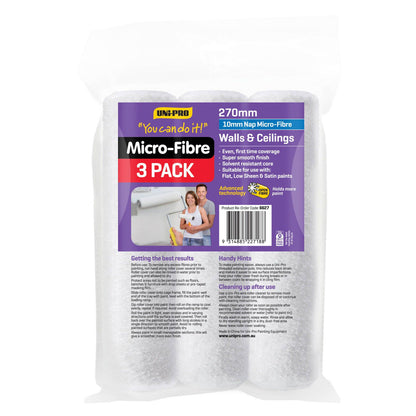 Uni Pro Microfibre Roller Cover - 270mm - 3 Pack