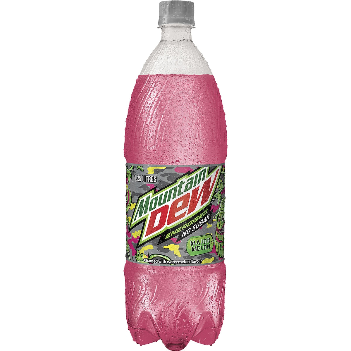 Mountain Dew Energised Sugar Free Major Melon Caffeinated Soft Drink 1.25l