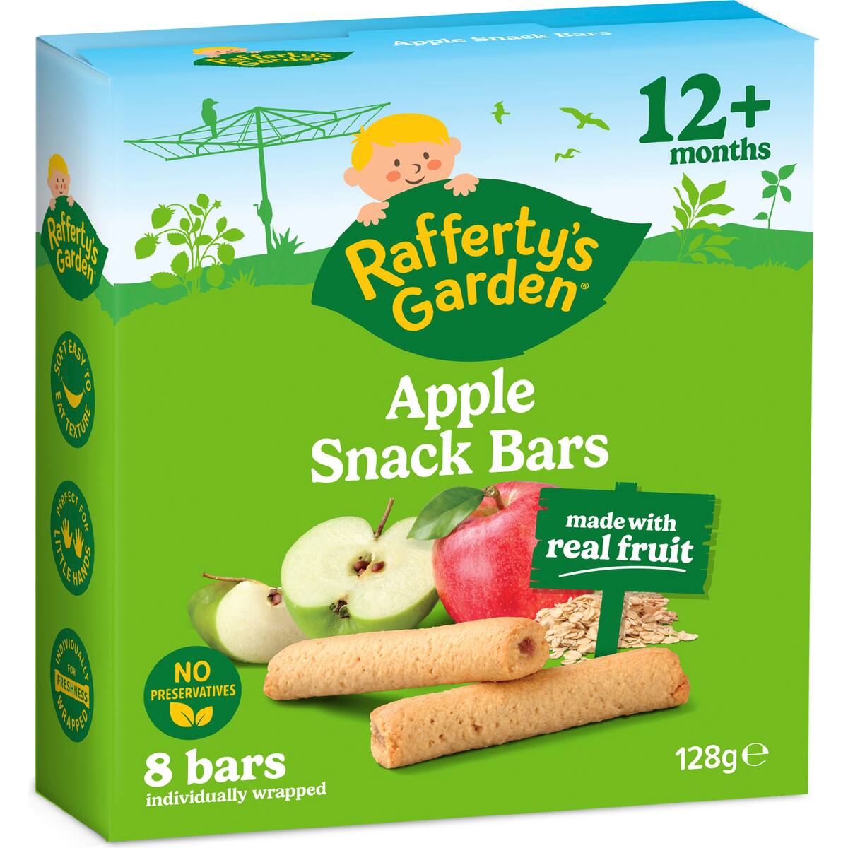 Rafferty's Garden Apple Snack Bars With Real Fruit 12+ Months 8 Pack