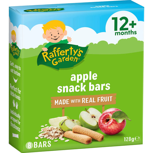 Raffertys Garden Baby Food Apple Snack Bars Real Fruit 8 Pack 12+ Months 128g