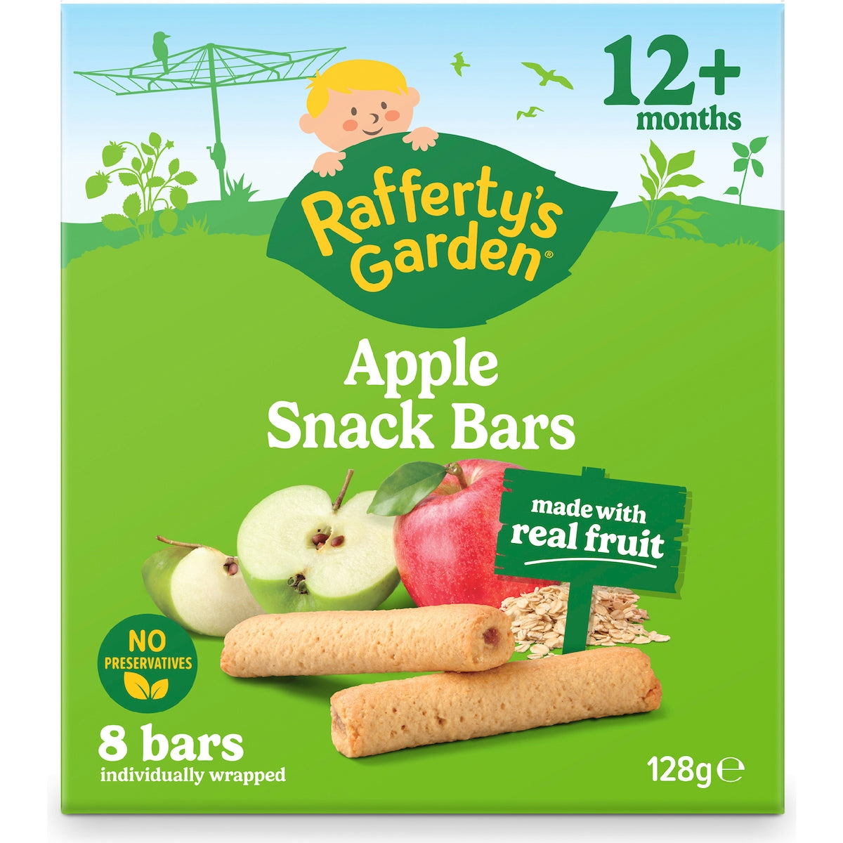 Raffertys Garden Apple Snack Bars With Real Fruit 12+ Months 8 Pack