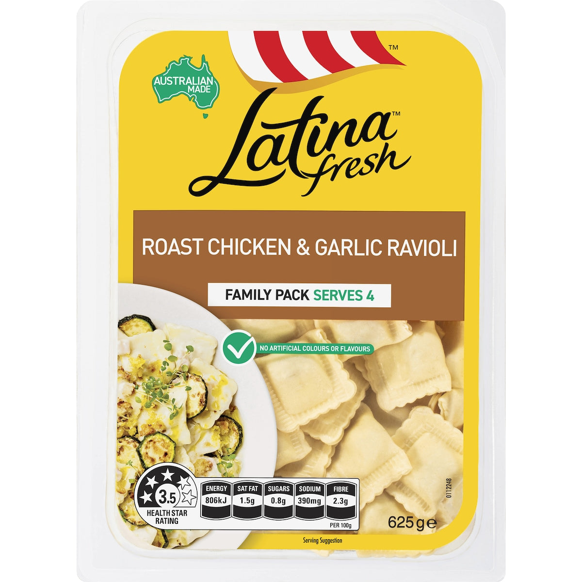 Latina Fresh Roast Chicken & Garlic Ravioli Pasta 625g