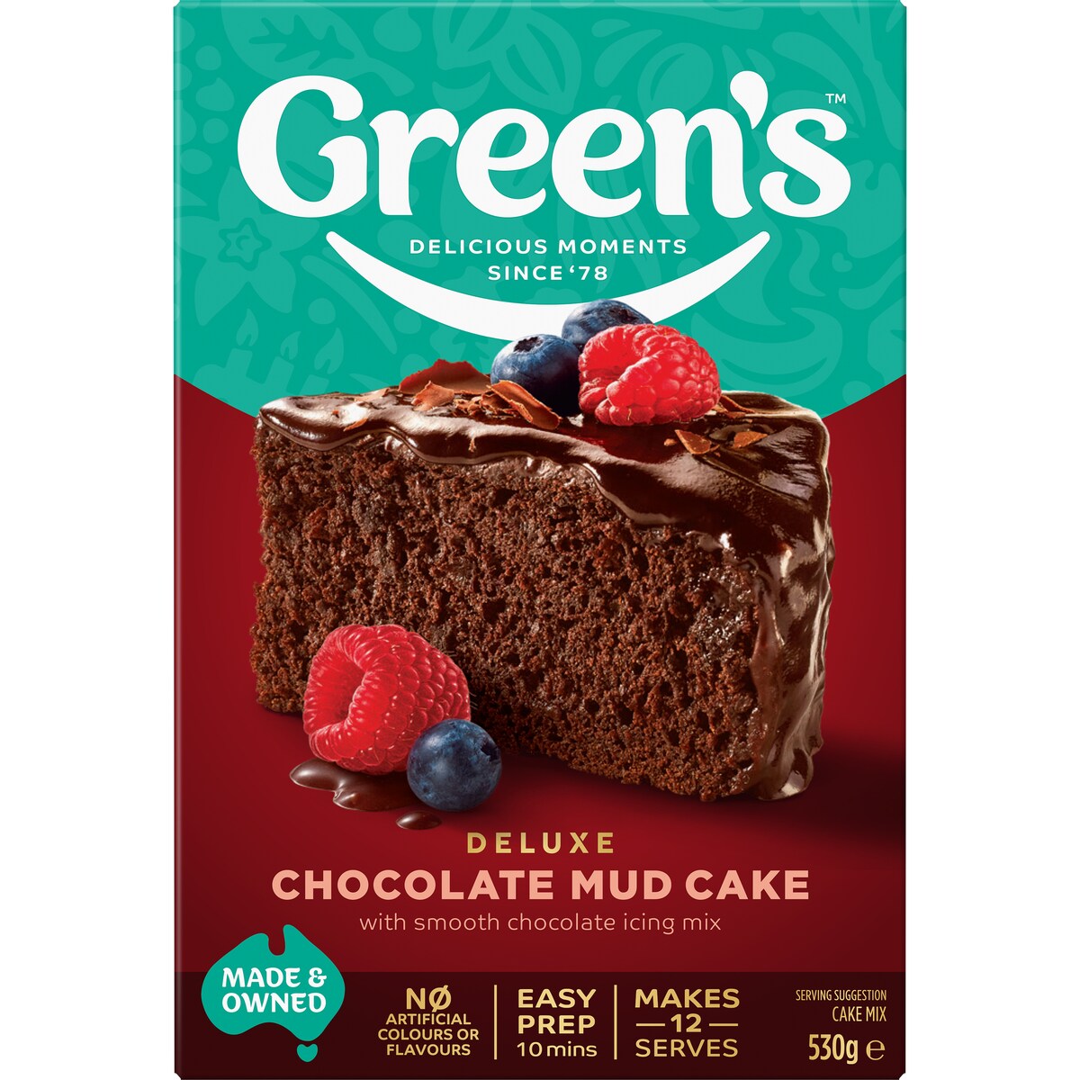 Green's Cake Mix Chocolate Mud 530g
