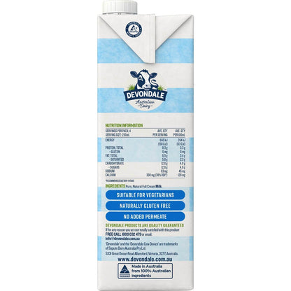 Devondale 100% Pure Full Cream Milk Long Life Uht Milk 1l