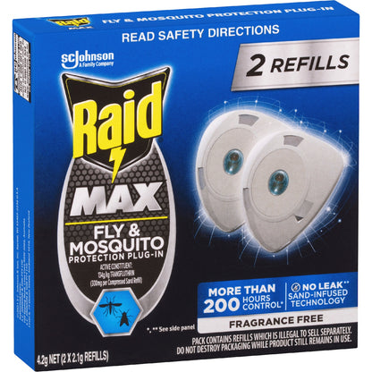Raid Max Fly & Mosquito Protection Plug-in Refill 2 Pack