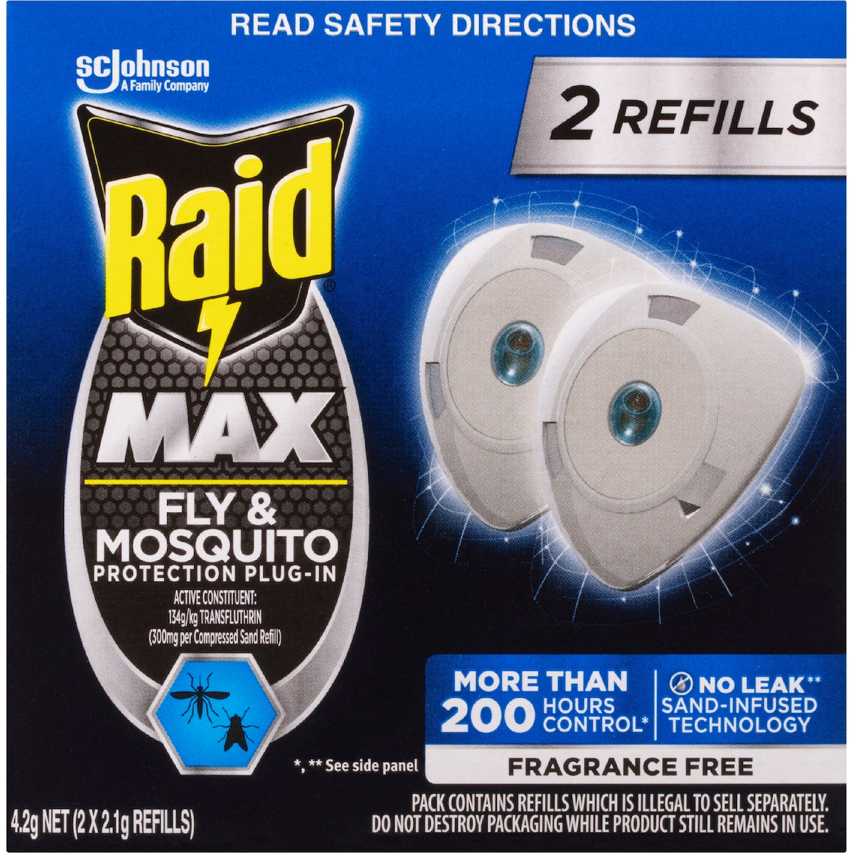 Raid Max Fly & Mosquito Protection Plug-in Refill 2 Pack