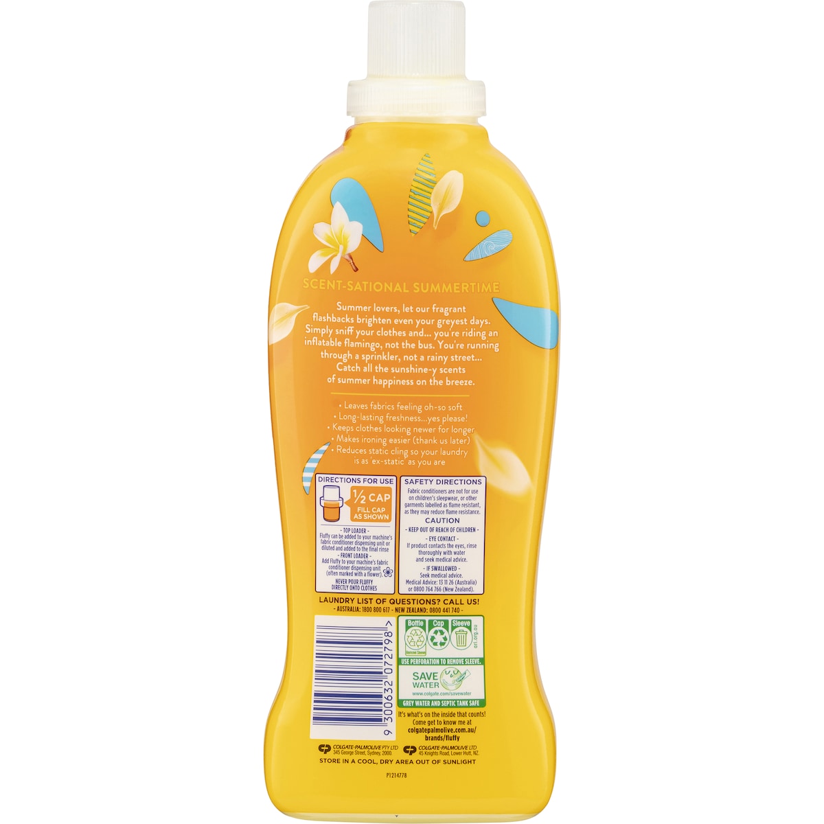 Fluffy Fabric Softener Concentrate Summer Breeze 1l