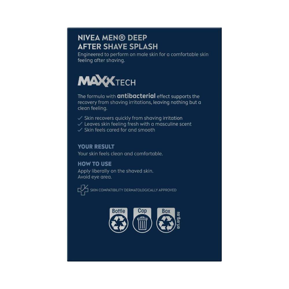 Nivea Men Deep After Shave Splash - 100mL