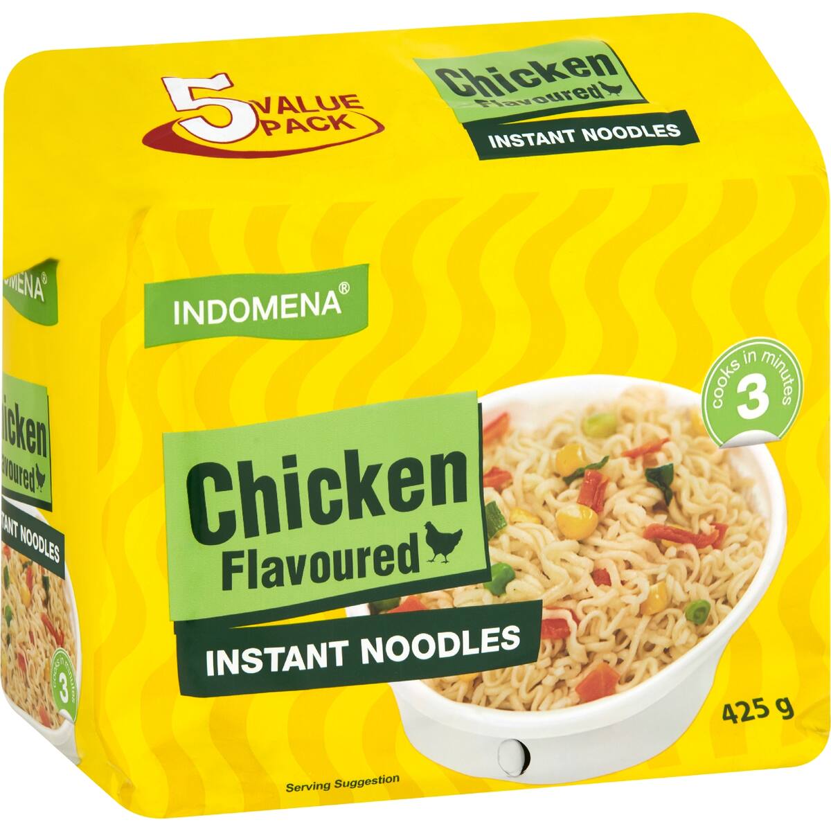 Indomena Instant Noodles Chicken Flavoured 425g 5 Pack
