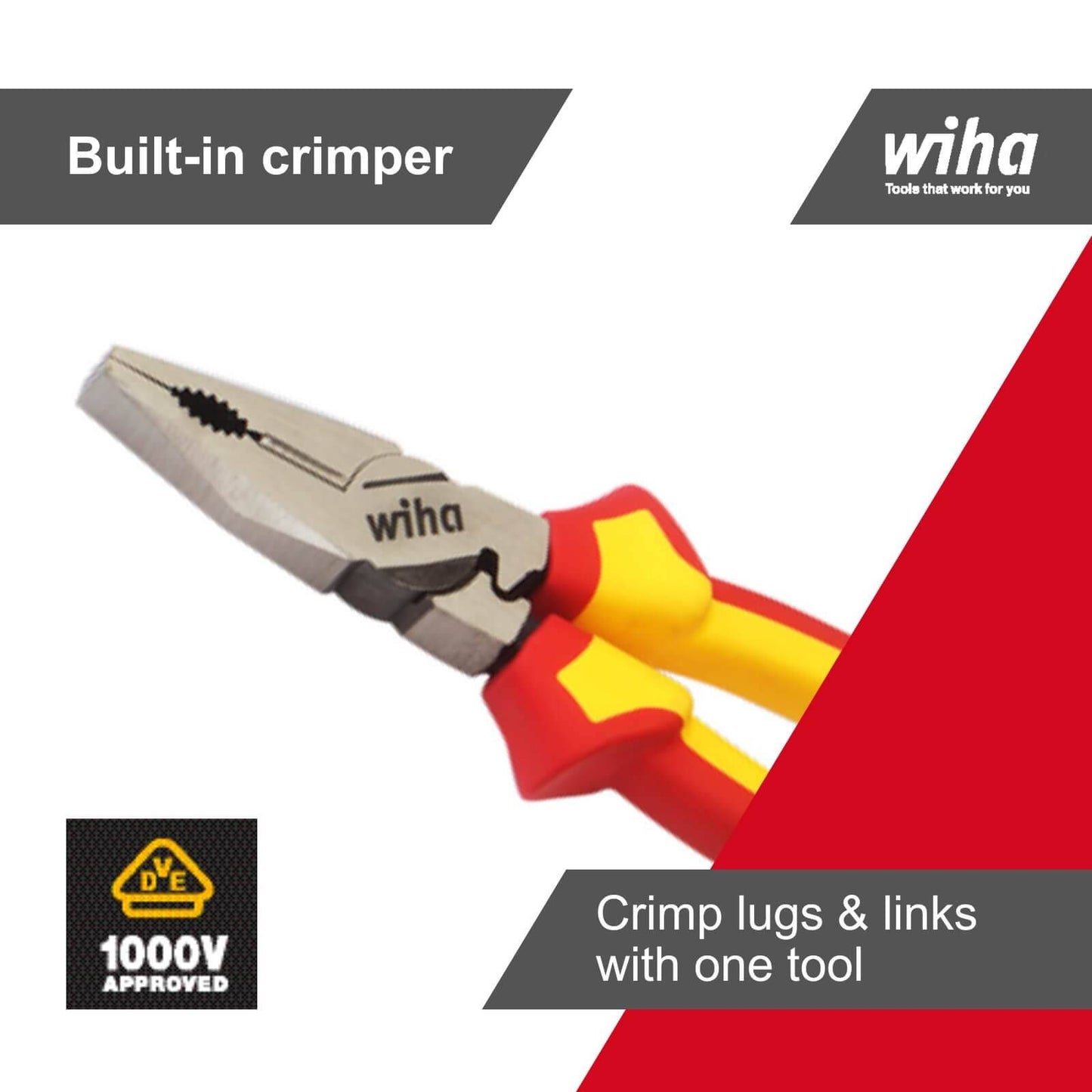 Wiha Combination Pliers - 220mm - Insulated
