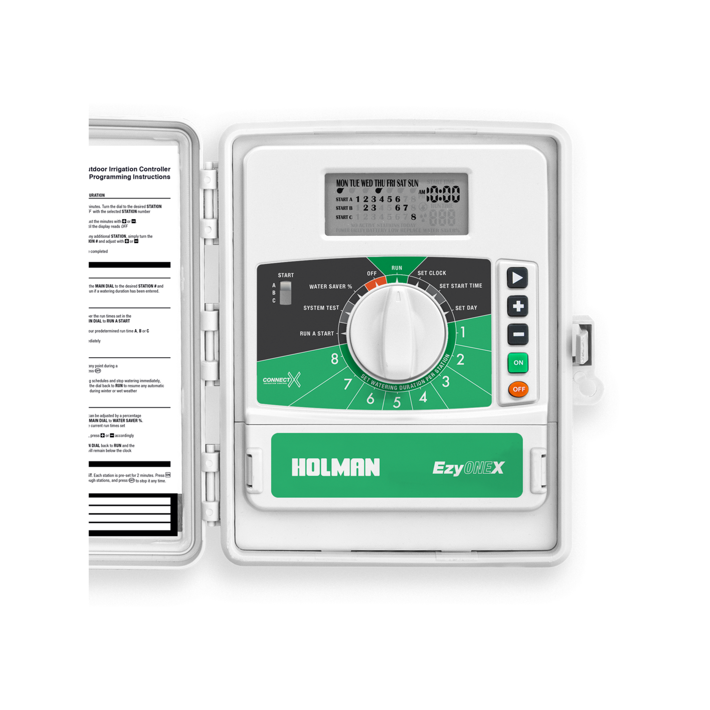 Holman Ezyone Irrigation Controller - 8 Station - 46 x 248 x 185mm - Grey