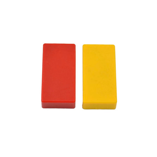 Everhang Yellow Red Block Magnet 52 x 12mm PVC Coated 2 Pack