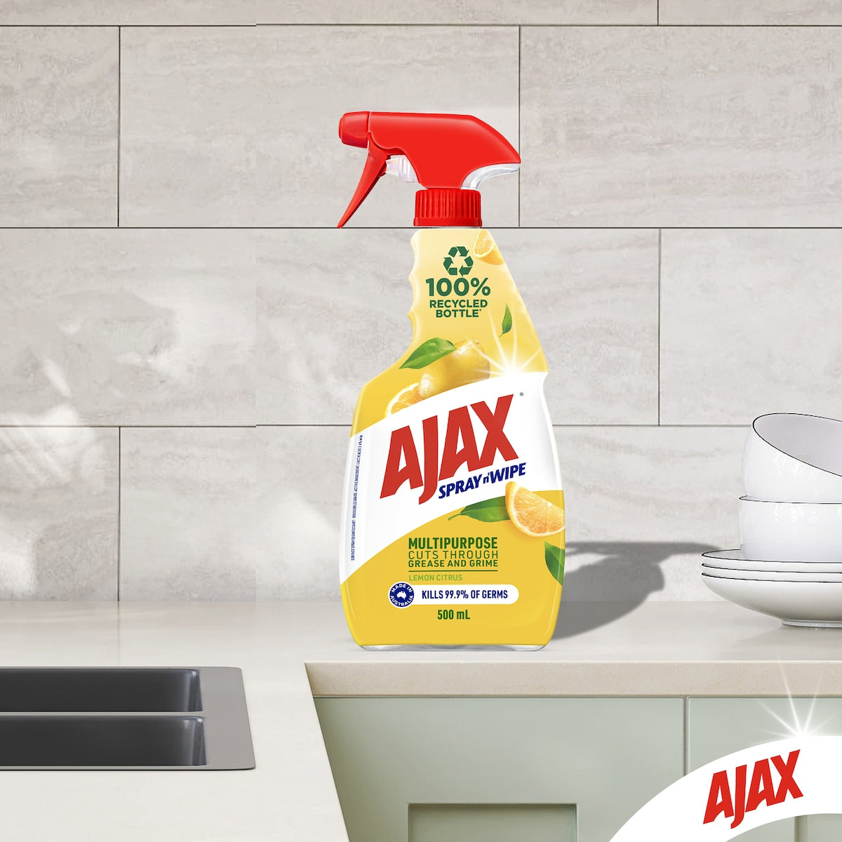 Ajax Spray & Wipe Multipurpose Cleaner Lemon Citrus 500ml