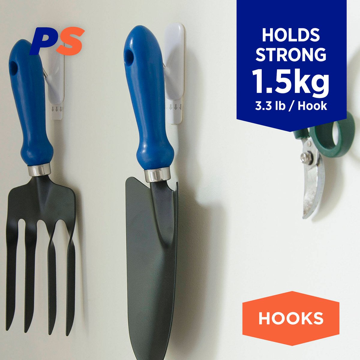 Permastik Large Cosmo Wire Hooks - 4 Pack - Plastic - Removable Adhesive