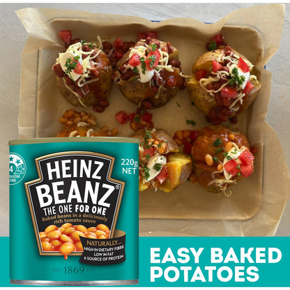 Heinz Beanz Canned Baked Beans In Tomato Sauce Breakfast 220g