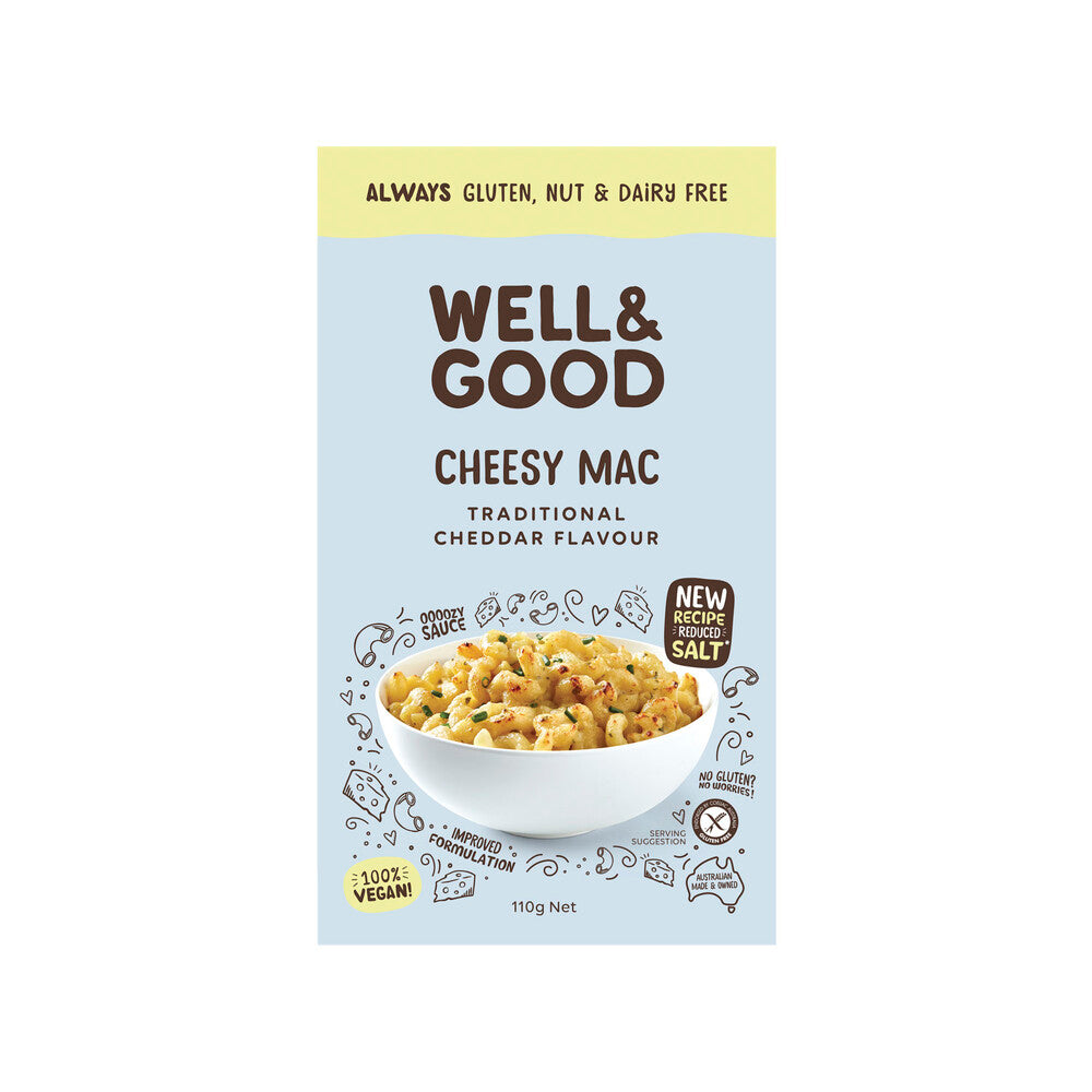 Well & Good Traditional Cheddar Flavour Vegan Cheesy Mac - 110g