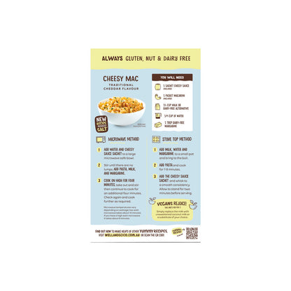 Well & Good Traditional Cheddar Flavour Vegan Cheesy Mac - 110g