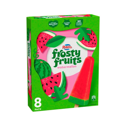 Peters Frosty Fruits Watermelon Ice Blocks 8 Pack - 520mL