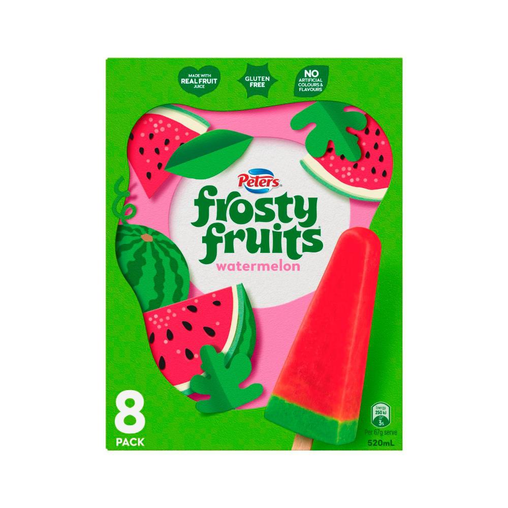 Peters Frosty Fruits Watermelon Ice Blocks 8 Pack - 520mL